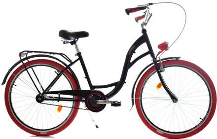 Tjejcykel 26 tums robust modell röd med svart från Dallas Bike
