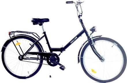 Hopfällbar cykel - 24 tum - utan växlar - svart