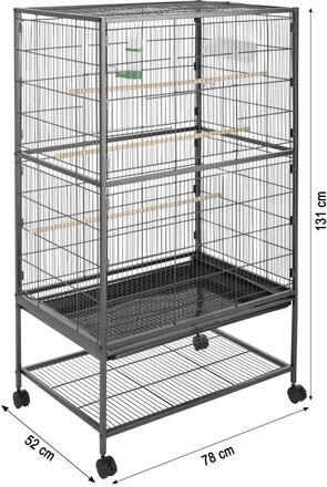 Fågelbur 131cm hög - antracit