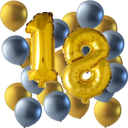 Ballonger Latex Folie Mix Jubileum 18 År - Stora, Glittrande Ballonger för Jubileumsfesten - Födelsedagen