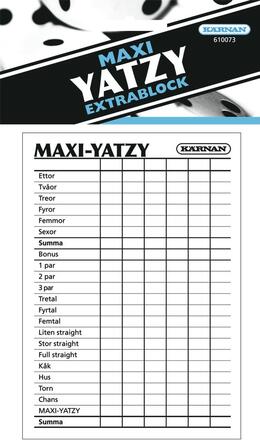 Maxi Yatzy Extrablock