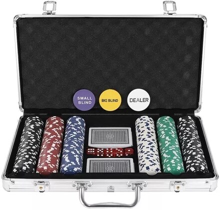 Pokerset med Väska & Tillbehör - 300 Marker - Poker