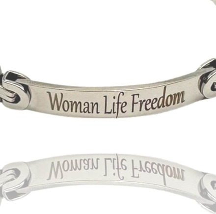 Armband rostfritt stål ''woman life freedom'' för män justerbart