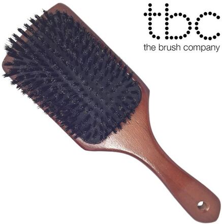 TBC® Boar Bristle Paddle hårborste - Äkta vildsvinshår