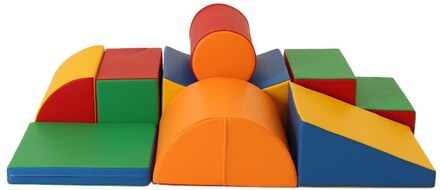 IGLU Soft Play 8 delar skumkrypande hjälpmedel mjuka byggstenar för barn 1 - 3 åringar Flerfärgad