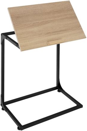 Sidobord med tippbar skiva Ruston 55x35x66,5cm - Industriellt lätt trä, ek Sonoma