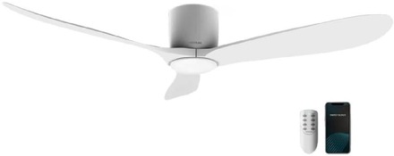 Cecotec 40 W 52" ceiling fan with remote control, Wi-Fi, IP44 protection, 6 speeds, 3 blades, winter-summer mode, and timer up to 8 hours.