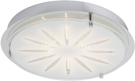 BRILLIANT lampa Cathleen LED vägg- och taklampa 33 cm krom | 1x 15W LED integrerad (SMD), (1565lm, 3000K) | Skala A ++ till E | Funktionell taklampa