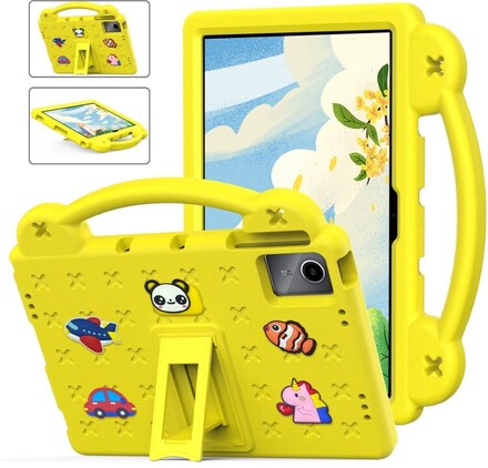 For Lenovo Tab M11 / Xiaoxin Pad 2024 Handle Kickstand Children EVA Shockproof Tablet Case(Yellow)