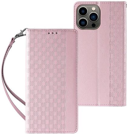 iPhone 13 Pro Max Plånboksfodral Magnet Strap - Rosa