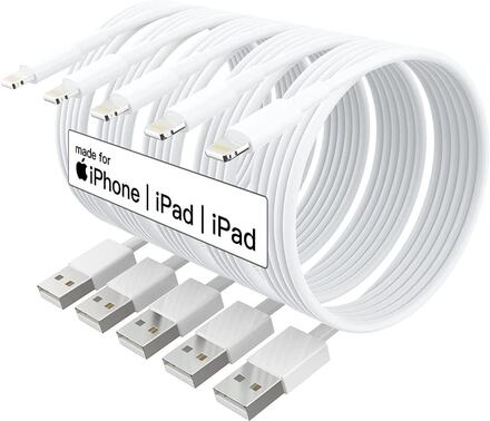 5X Lightning USB kabel till Apple för din iPhone, iPad 1m