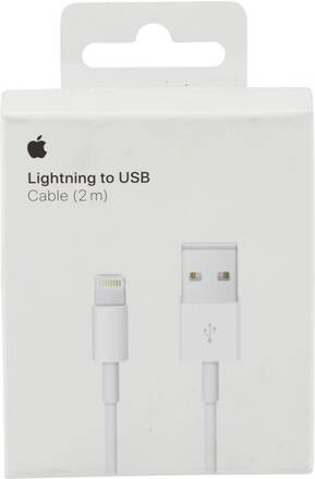 Apple Lightning kabel, USB till Lightning, 2m, vit, MD819ZM/A (Blister)