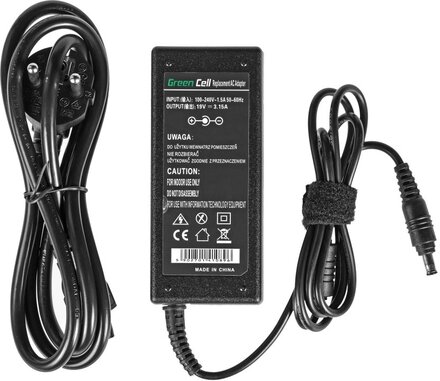 Green Cell laddare / AC Adapter till Samsung 60W / 19V 3.16A / 5.5mm-3.0mm