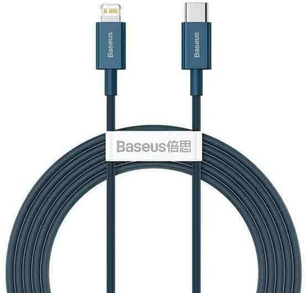 Baseus Superior Fast Charge USB-C till Lightning Kabel, 20W, 2m - Blå