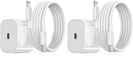 2-Pack - Laddare för iPhone Adapter+Kabel 20W USB-C Snabbladdare