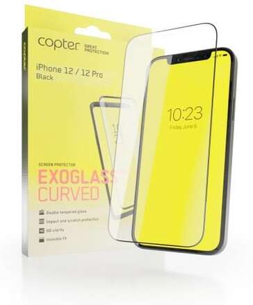 Copter Exoglass Curved Frame för iPhone 12 Pro & iPhone 12 6.1" - Svart