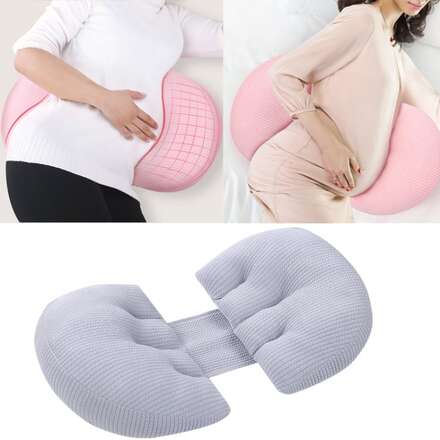 Pregnant Waist Support Cotton Pillow Side Sleepers Cushion Removable and Washable Abdomen Pillow(Gray)