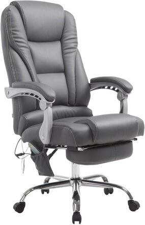 Pacific kontorsstol med massagefunktion Gr� 64x68x118 Gr�tt konstl�der Kromad metall
