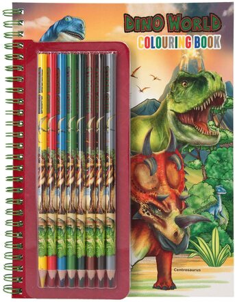 Dino World Målarbok med färgpennor