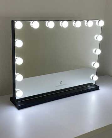 Bright Beauty Vanity Namira - sminkspegel med belysning - hollywoodspegel - make up spegel - svart - dimbar med tre ljuslägen