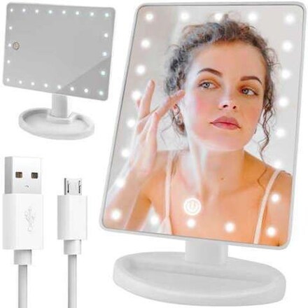 Makeup mirror with LED lights - Adjustable -