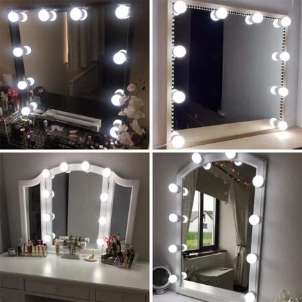 Hollywood Makeup Mirror, LED Ljus Justerbar Ljusstyrka KIT Go48123