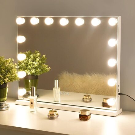 Sminkspegel med Lampor / Hollywood Spegel - 58x46cm