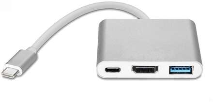 INF USB-C Multiport Adapter till USB, USB-C (USB PD), 4K HDMI kompatibel Silver
