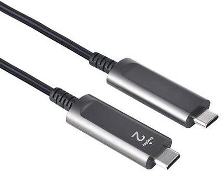 NÖRDIC 10m Aktiv AOC Fiber kabel USB 3.1 Gen2 Type C till Type C 4K 60Hz 10Gbps PD60W
