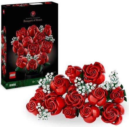 LEGO 10328 ikoner Buketten av rosor, konstgjorda blommor att dekorera, Alla hjärtans dag present för vuxna