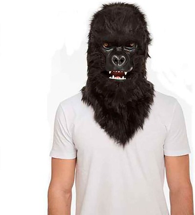 Viving Costumes Med Jaw Mobile Gorilla Mask Vit