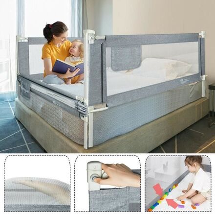 Hengmei - Sängstång - Säker och höj- och sänkbar sängstång - 150 cm - Fallskydd - För spädbarn och barn