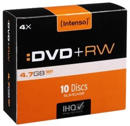 Intenso - 10 x DVD+RW - 4.7 GB (120 min) 4x - tunt CD-fodral