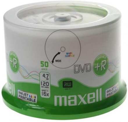 Maxell - 50 x DVD+R - 4.7 GB 16x - utskrivbar yta - spindel