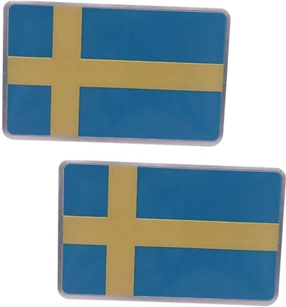 Svensk Flagga Bildekal 3D Dekal för Bil 2-pack