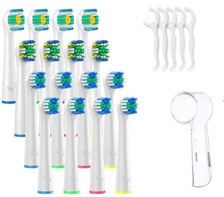 18-pack set kompatibla ORAL-B tandborsthuvuden för tandborste