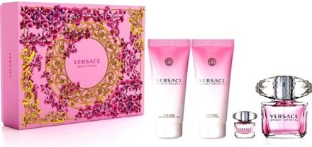 Versace SET VERSACE Bright Crystal EDT spray 90ml + EDT 5ml + SHOWER GEL 100ml + BODY LOTION 100ml