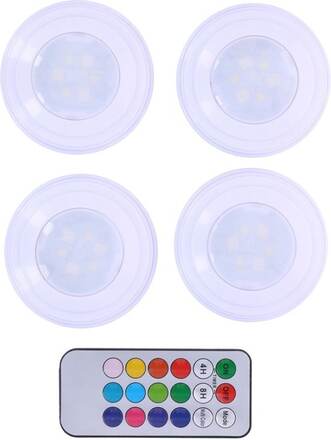 4-pack Grundig batteridrivna Spotlights LED RGB med fjärrkontroll