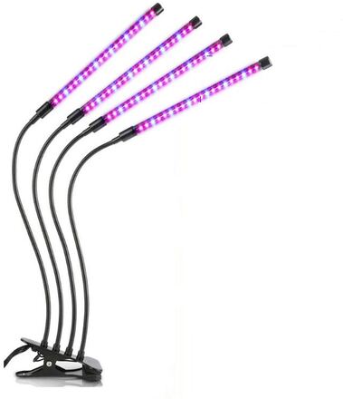 Växtlampa / växtbelysning med 4 flexibla LED lysrör 1-pack
