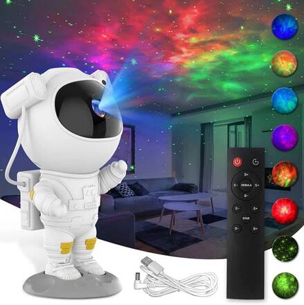 Astronaut Galaxy projektorlampa - 8 projektionseffekter