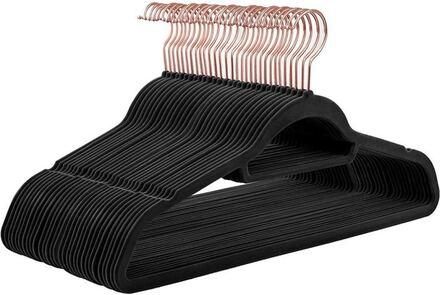 Hängare - klädhängare - klädhängare - uppsättning av 30 - sammet - svart