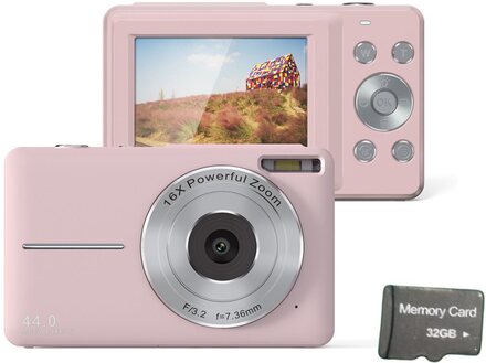INF Digitalkamera 44MP/1080P/16X med digital zoom/fyllnadsljus/32GB kort