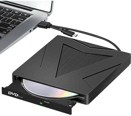 Extern CD DVD-enhet, USB 3.0 och Type-C Bärbar CD DVD +/- RW-brännare Extern enhet för PC Bärbar Stationär dator MacBo