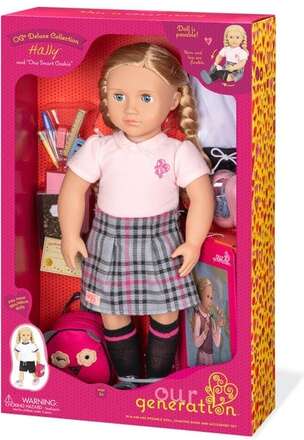 Our Generation Deluxe Poseable School Doll & Book Hally