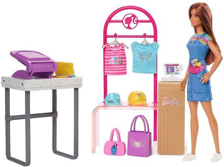 Barbie Docka Designa Och Sälja Boutique Durchsichtig