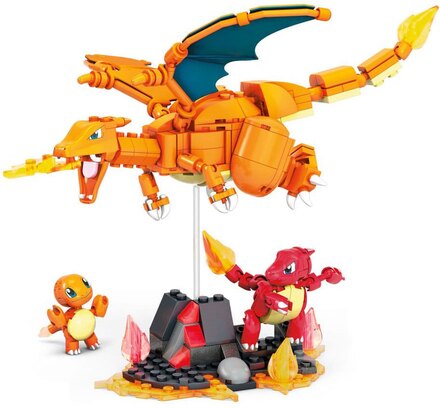 Mega Construcx Construction Kit Set Evolutions Of Charmander Pokémon Mega Orange