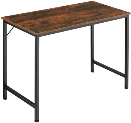Skrivbord Jenkins - Industriellt mörkt trä, rustikt, 100 cm