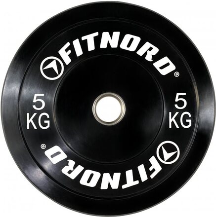 FitNord Viktskiva Bumper Black 5 kg