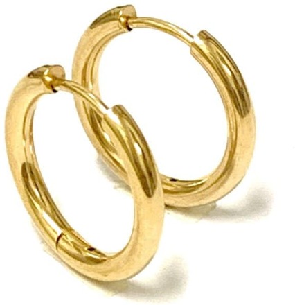 Guld Ringar/creoler örhängen i Kirurgiskt Stål.