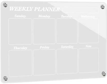 INF Magnetic Dry Erase Board för kylskåp, återanvändbar Magnetic Week Planner Calendar Transparent